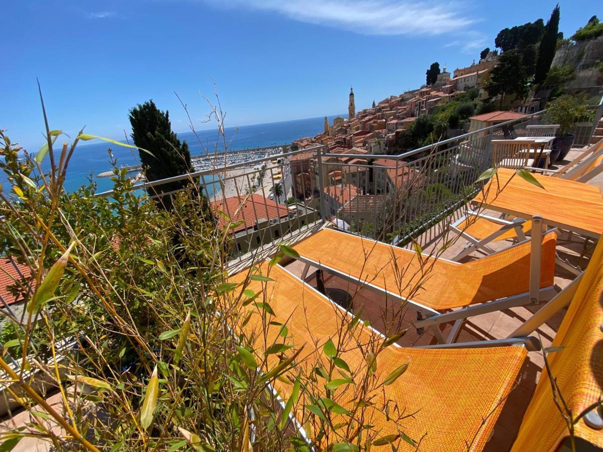 Villa l'ensoleillée vue panoramique mer, 250 m de la plage et du centre ville Menton Exterior foto