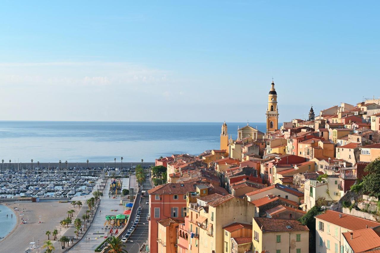Villa l'ensoleillée vue panoramique mer, 250 m de la plage et du centre ville Menton Exterior foto