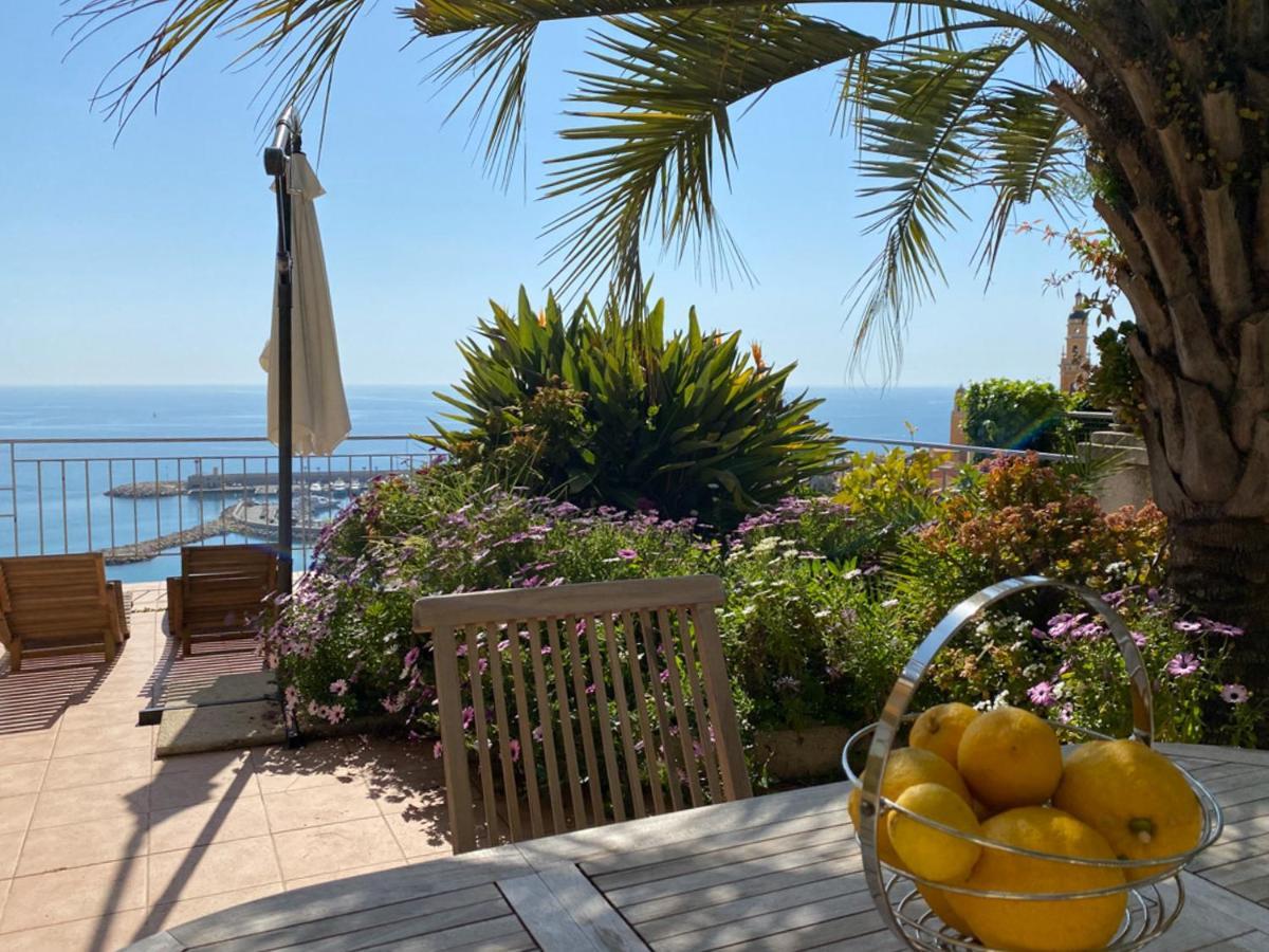 Villa l'ensoleillée vue panoramique mer, 250 m de la plage et du centre ville Menton Exterior foto