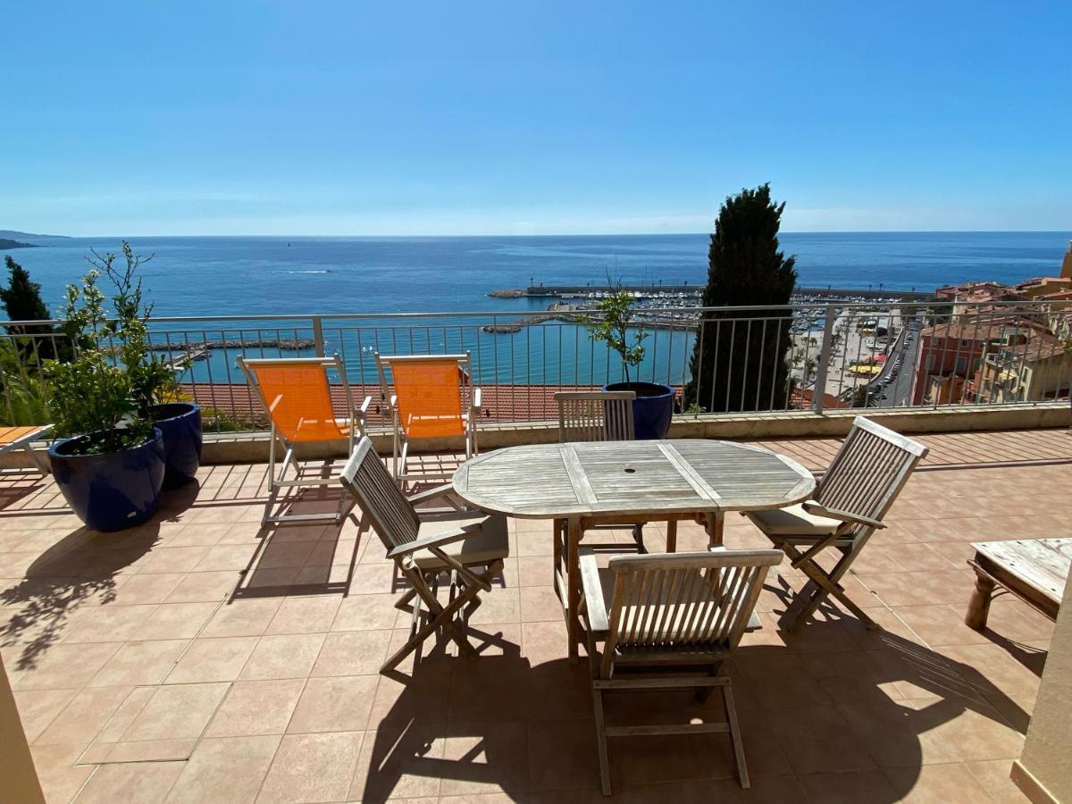 Villa l'ensoleillée vue panoramique mer, 250 m de la plage et du centre ville Menton Exterior foto