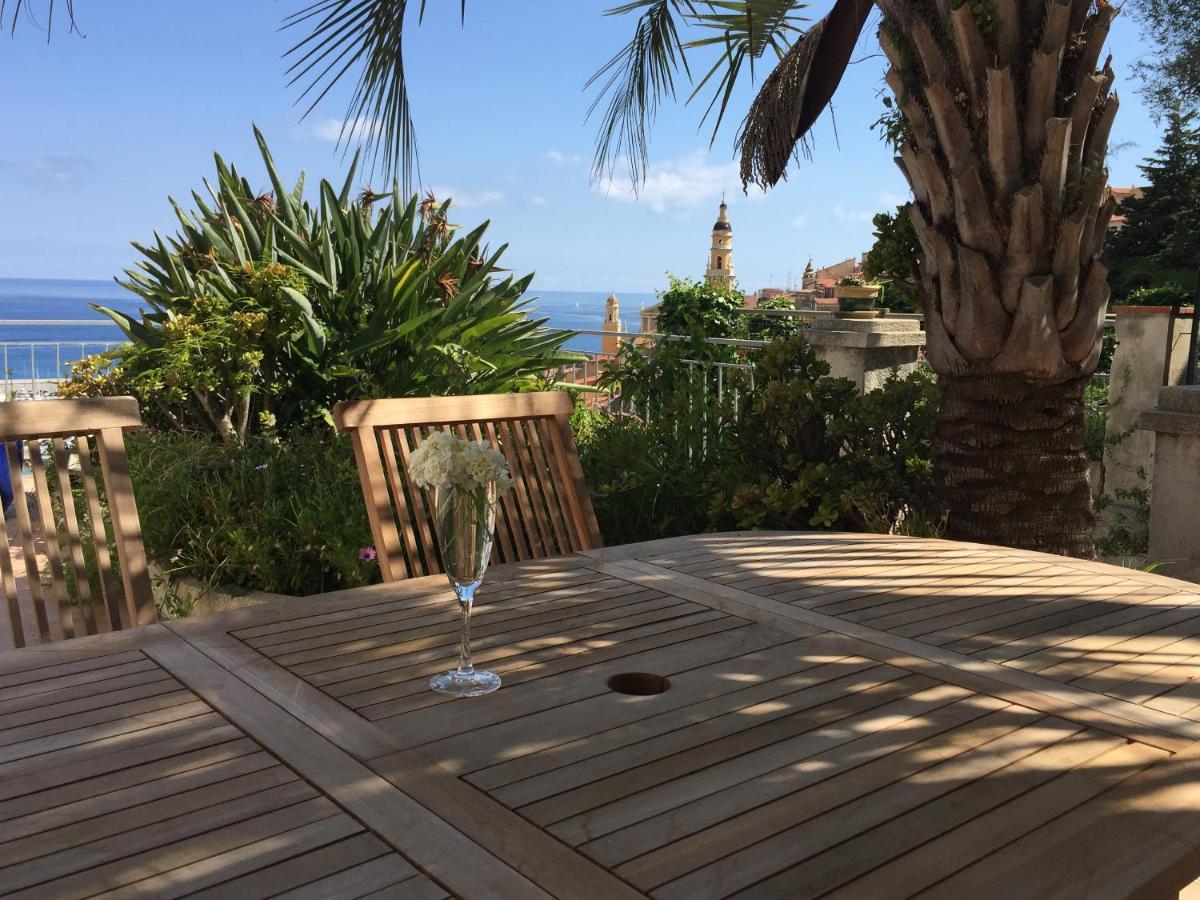 Villa l'ensoleillée vue panoramique mer, 250 m de la plage et du centre ville Menton Exterior foto
