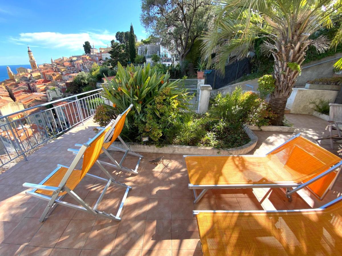 Villa l'ensoleillée vue panoramique mer, 250 m de la plage et du centre ville Menton Exterior foto