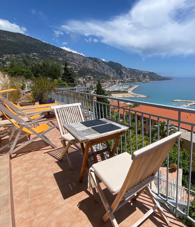Villa l'ensoleillée vue panoramique mer, 250 m de la plage et du centre ville Menton Exterior foto